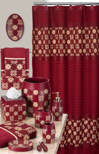 Vista 6 de Popular Bath Caja de pañuelos, colección Vlegant Rosa, Borgoña/Oro