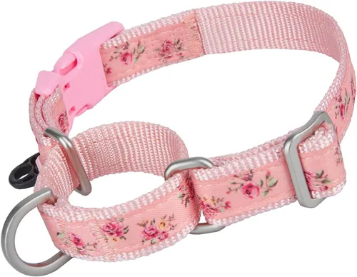 Vista 8 de Martingale - Collares para perros con hebilla a presión rápida, ajustable, patrón de flamenco, collares de entrenamiento sin tirones, para perros