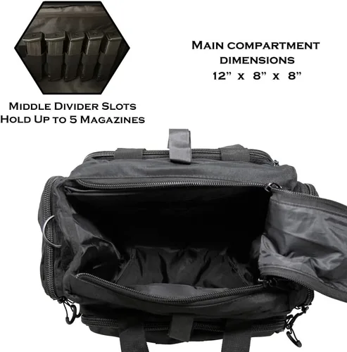 Vista 2 de Exos Tactical Range Bag - Medium Size Range Bag for Shooting - Gun Case for Handguns, Ammo Storage, Tactical Backpack, Molle Webbing, Free Subdued