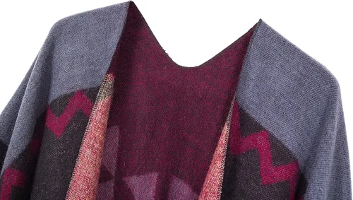 Vista 26 de Chales cálidos para mujer, cárdigan con frente abierto, estilo vintage, poncho