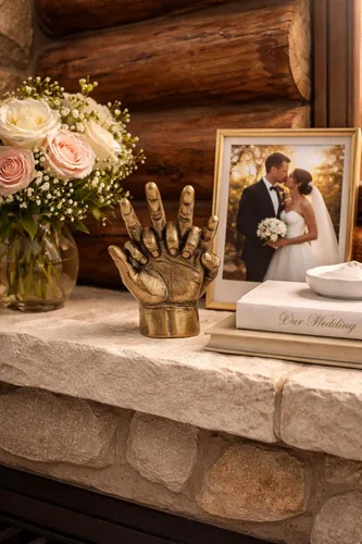 Vista 3 de JFSM INC. Almas gemelas manos entrelazadas escultura boda para parejas