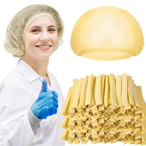 Vista 10 de Yahenda 500 gorras desechables Bouffant a granel para el cabello, redecillas elásticas para el polvo, para servicio de alimentos, enfermeras Negro