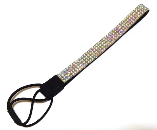 Vista 7 de WigsPedia Diadema elástica de cristal con diamantes de imitación, 4 filas, banda elástica para el cabello para mujer (verde bosque)