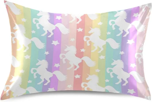 Vista 17 de Blueangle Bear Panda - Funda de almohada de satén para cabello y piel, tamaño estándar (20 x 26 pulgadas), fundas de almohada de satén con cierre