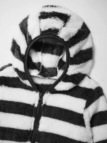 Vista 5 de JEATHA Chaqueta de forro polar con capucha para bebés y niñas con cremallera