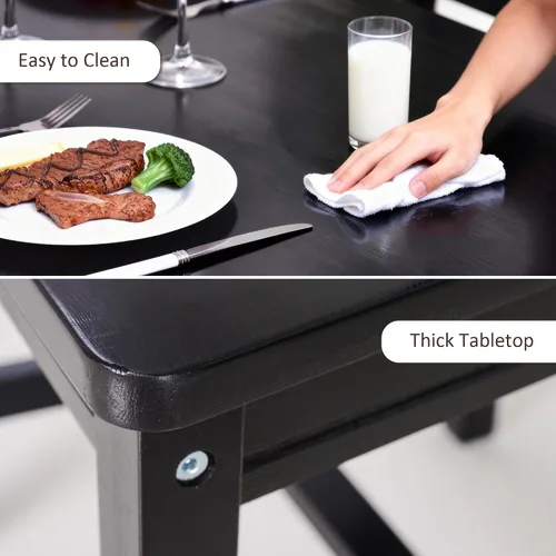 Vista 3 de HOMCOM Juego de mesa de comedor para 4, 5 piezas, mesa de cocina moderna y sillas, juego de comedor de madera para espacios pequeños, rincón