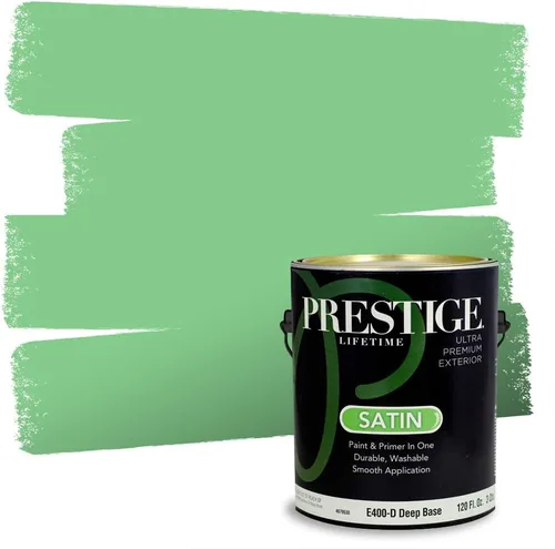 Vista 212 de PRESTIGE Pintura exterior e imprimación en uno, aloe, plano, 1 galón