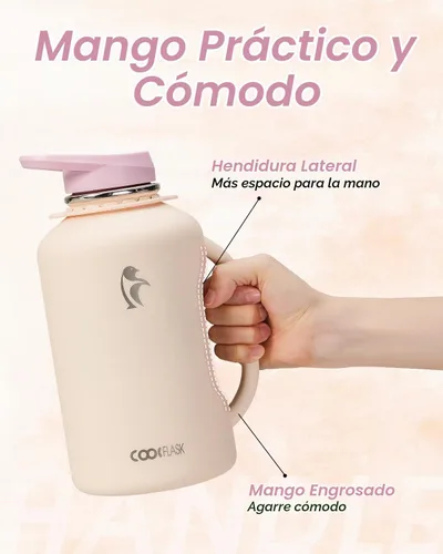 Vista 2 de Coolflask Jarra de agua de 64 onzas con asa, botella de agua aislada