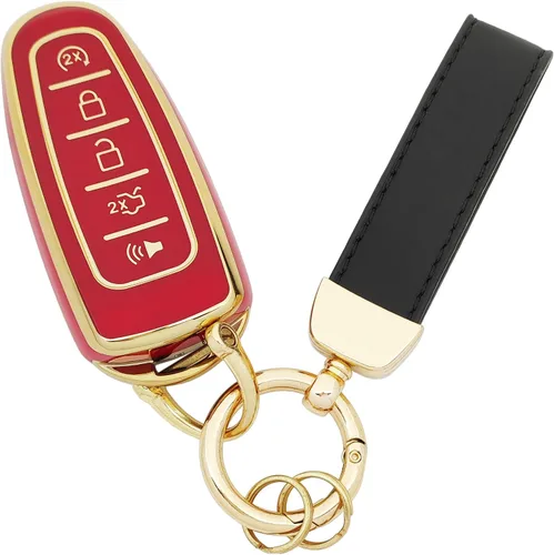 Vista 6 de Funda para llavero de TPU para Ford Explorer Edge Flex Taurus Expedition Focus Lincoln MKS MKT MKX Navigator Key Fob