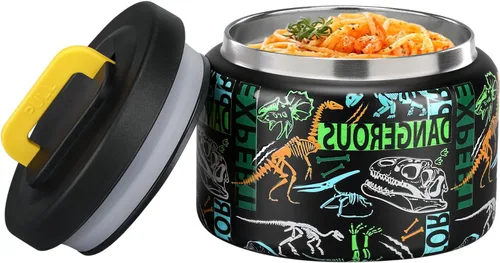 Vista 7 de MAISON HUIS Termo de sopa de 8 onzas con boca ancha, aislado al vacío, termo de alimentos de acero inoxidable a prueba de fugas para alimentos