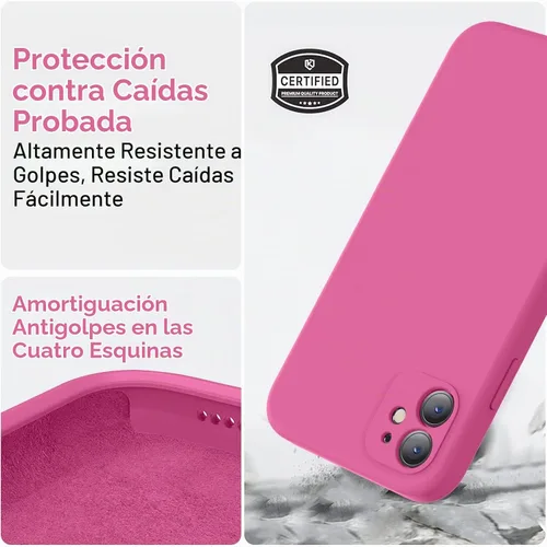 Vista 5 de Vooii Pitaya - Funda compatible con iPhone 11, silicona líquida mejorada con bordes planos, protección de cámara, forro de microfibra suave