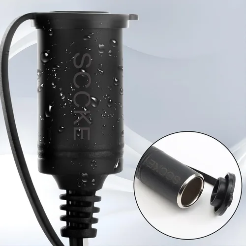 Vista 8 de 14.8FT/14.8 ft 14AWG 20A 12V 24V hembra encendedor de cigarrillos de coche enchufe a batería cocodrilo pinzas conector, cable de carga de extensión