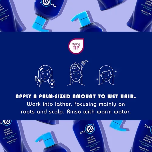 Vista 4 de It's a 10 Haircare Miracle Moisture Champú, 10 onzas líquidas (paquete de 3)
