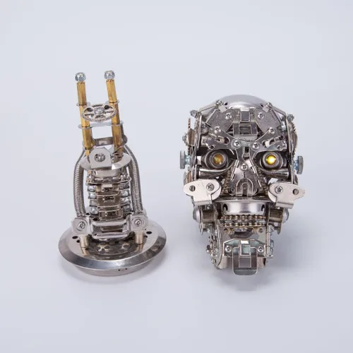 Vista 5 de LOCHE Kit de modelo de rompecabezas de metal 3D, kit de esqueleto mecánico steampunk de metal 3D, rompecabezas 3D, rompecabezas láser 3D, ensamblaje