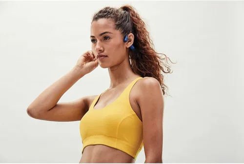 Vista 5 de AFTERSHOKZ Aeropex Auriculares inalámbricos de conducción ósea de oído abierto, clasificación IP67, eclipse azul