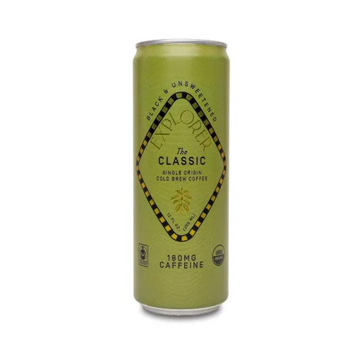 Vista 6 de Explorer Seeker - Café orgánico preparado en frío listo para beber, con 65 mg de cafeína por porción, negro, sin azúcar y comercio justo, 12 onzas