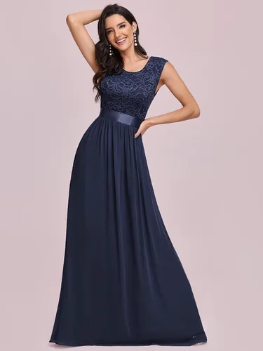 Vista 4 de Ever-Pretty Vestidos de dama de honor con cintura imperio fruncido para mujer 0646