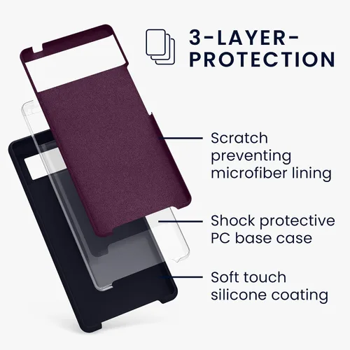 Vista 2 de kwmobile Funda Compatible con Google Pixel 6 - Funda de teléfono de silicona de TPU con acabado suave - Océano Profundo