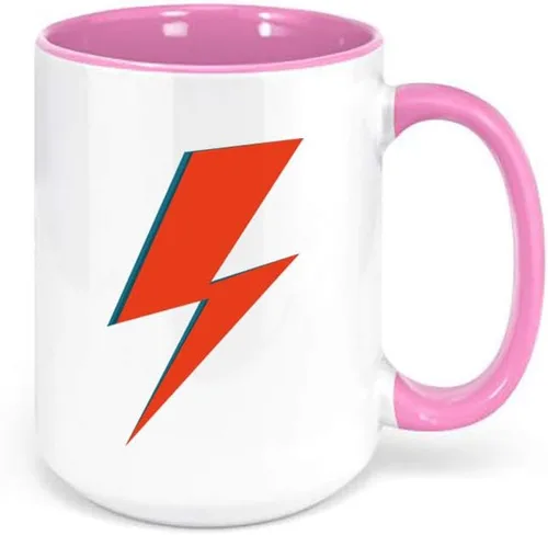 Vista 4 de David Bowie Lightening Bolt/Taza de café punk rock de los 90/diseño sublimado/Ziggy Stardust Cup (NEGRO)