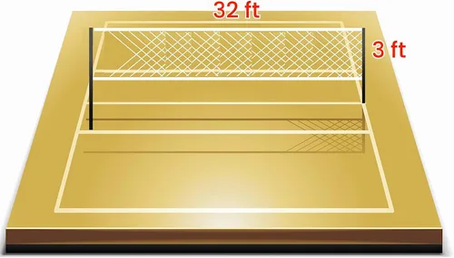 Vista 7 de Red de voleibol profesional para exteriores con cable de acero para aeronaves, red de voleibol resistente para patio trasero, redes de voleibol