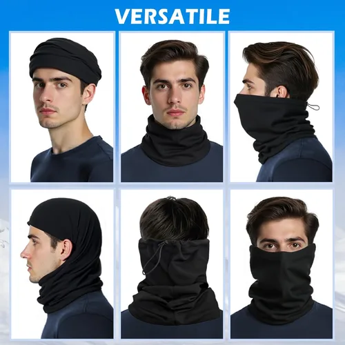 Vista 6 de HONGTEYA Polaina de cuello de invierno para hombres y mujeres, resistente al viento, máscara facial para clima frío, esquí, deportes al aire libre