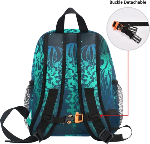 Vista 6 de AUUXVA Mochila infantil personalizada para niñas y niños, mochilas casuales para niños, mochila escolar personalizada con nombre para niños, medusa