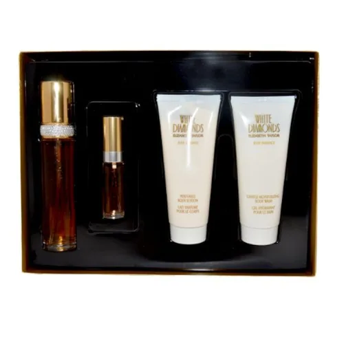 Vista 10 de Elizabeth Taylor White Diamonds - Set de regalo para damas con spray, loción corporal, gel de ducha y perfume