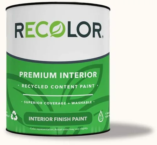 Vista 23 de RECOLOR Pintura de Látex Ecológica Premium para Interiores para Paredes, Muebles y Habitaciones con Acabado Cáscara de Huevo, 1 Cuarto de Galón