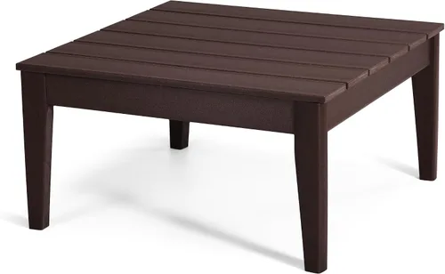 Vista 8 de Ashore - Mesa de centro para exteriores, 32 pulgadas para todo tipo de clima, de madera de polietileno Adirondack, mesa auxiliar cuadrada para Teca