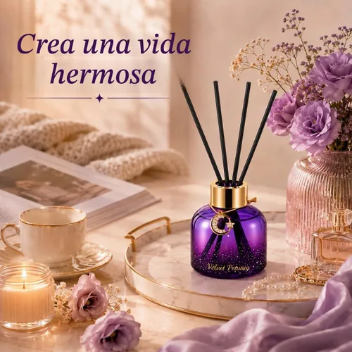 Vista 8 de Juego de difusor de junco, caja de regalo de 2.7 fl oz, incluye varillas difusoras de junco, aceite aromático de larga duración y botella de vidrio