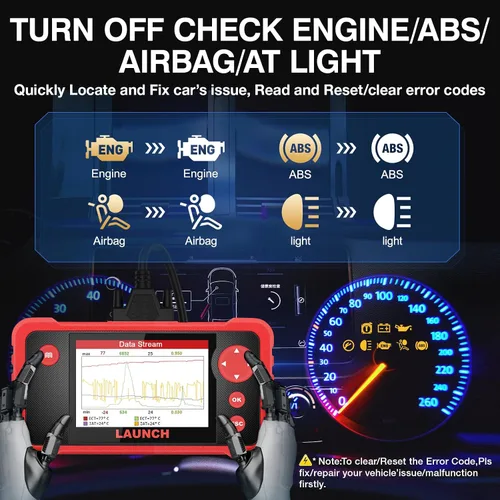 Vista 7 de LAUNCH Crp123 - Escáner OBD2, herramienta de escaneo y diagnóstico de transmisión, SRS, ABS y motor, lector de códigos, actualizaciones incluidas