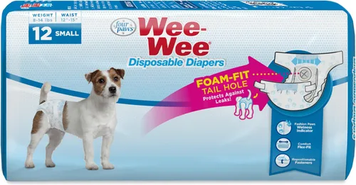 Vista 13 de Four Paws Wee-Wee - Pañales de entrenamiento para perros desechables y ajustables, superabsorbentes, protección a prueba de fugas para perros