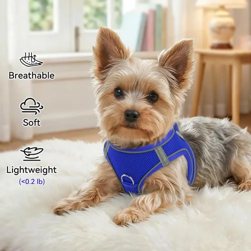 Vista 61 de Joytale Arnés para Perros Pequeños, Chaleco de Malla Transpirable Step-in, Arneses Acolchados Suaves Reflectantes para Gatos y Perros Cachorros