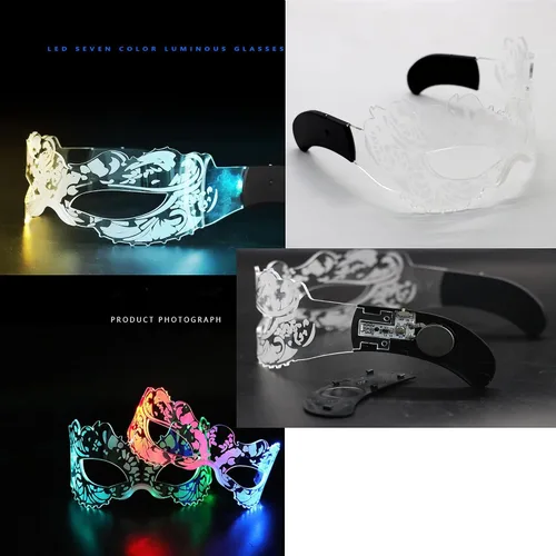 Vista 6 de Gafas de visera LED iluminadas Gafas de cosplay luminosas futuristas Cyberpunk
