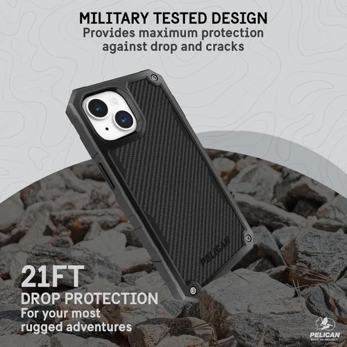 Vista 3 de Pelican Shield Series - Funda para iPhone 13/14 de 6.1 pulgadas [compatible con MagSafe] [protección contra caídas de grado militar de 21 pies]
