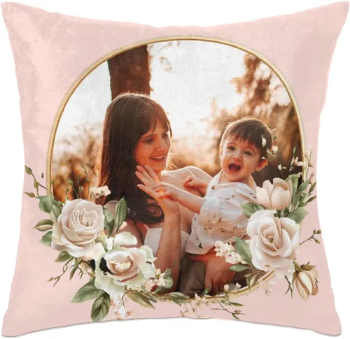 Vista 7 de Funda de almohada personalizada para mamá, funda de almohada cuadrada para el día de la madre, decoración de 16 pulgadas, vegetación