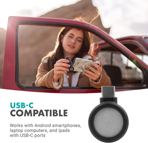 Vista 6 de Movo DoubleMic-UC - Micrófono de teléfono de doble cápsula para dispositivos USB-C, condensador cardioide de dos caras, micrófono de escopeta