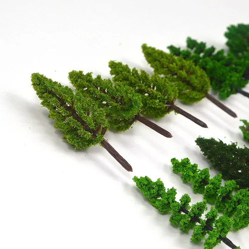 Vista 4 de 70pcs Mini modelo árboles tren paisaje mixto miniatura árboles artificial Wargame falso árbol ferrocarril paisaje diorama suministros paisaje