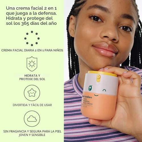 Vista 7 de Evereden Crema facial para niños, 1.7 onzas Loción facial sin fragancia y para niños con SPF 20 Hidratante facial limpio y no tóxico Cuidado
