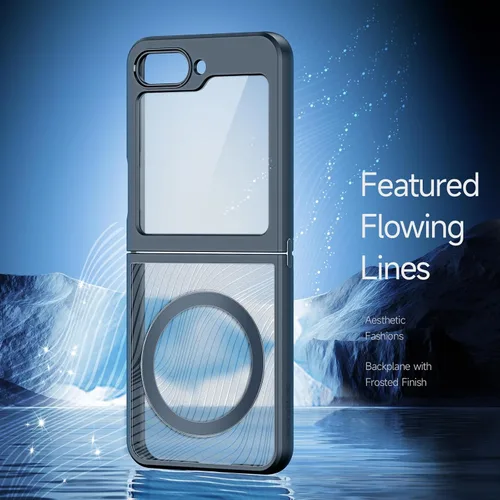 Vista 8 de Funda para Galaxy Z Flip 5 (2023), [protector de pantalla integrado] compatible con protección MagSafe a prueba de golpes, funda magnética mate