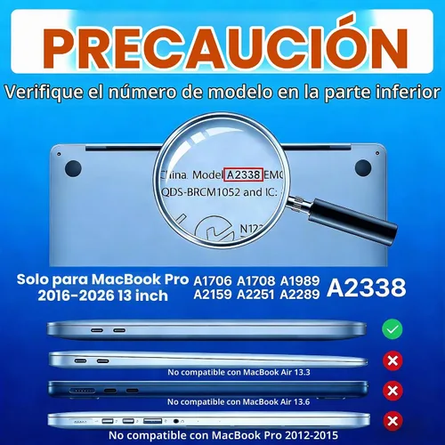 Vista 2 de KECC Funda ultradelgada para MacBook Pro de 13 pulgadas versión 2026 2025-2016 chip M2 M1, carcasa rígida de plástico ligero para MacBook Pro de 13