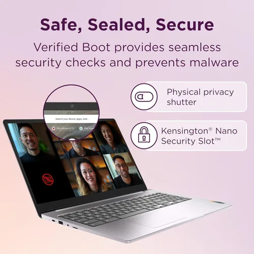 Vista 3 de Lenovo IdeaPad 3i Chromebook 15 - Computadora portátil, 15.6 pulgadas FHD
