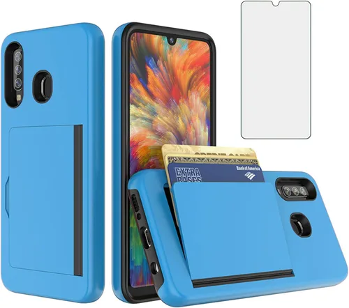 Vista 11 de Asuwish Funda para Samsung Galaxy A20 A30 A50 con protector de pantalla de vidrio templado y ranura para tarjetero, soporte para celular, Gaxaly