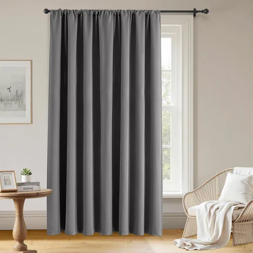 Vista 23 de Cortinas opacas para sala de estar, cortinas 100% opacas de 90 pulgadas de largo, juego de 2 paneles de 2 paneles, con aislamiento térmico, pestaña