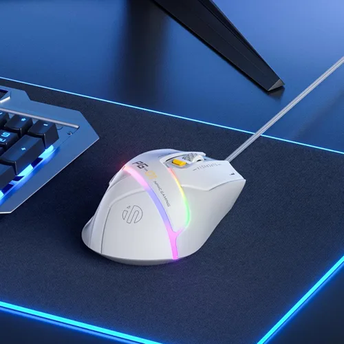 Vista 8 de INPHIC PG1 - Mouse ergonómico para juegos de computadora, 12800 DPI de alta precisión, 6 botones programables, retroiluminación RGB