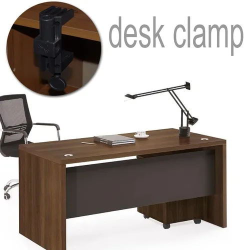 Vista 5 de 2 piezas de abrazadera de escritorio soporte de montaje de luz de trabajo de plástico resistente abrazadera de montaje de mesa para lámpara