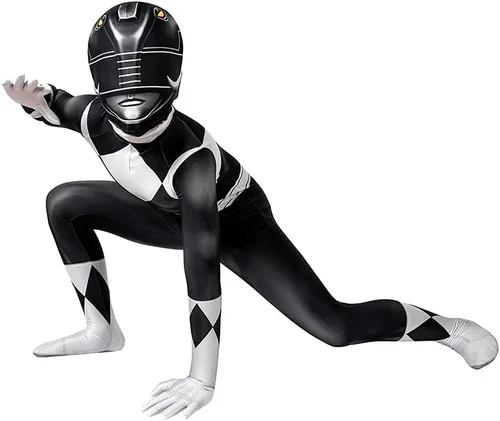 Vista 6 de CEMDER Disfraz de superhéroe negro Zentai con máscara separada, disfraz de Halloween