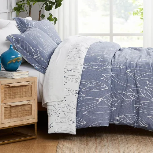 Vista 34 de Southshore Fine Linens - Juego de fundas para edredón de gran tamaño, 3 piezas 22 - Boho Paisley Azul Ceniza