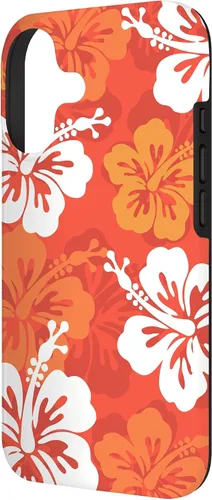 Vista 2 de Carcasa para iPhone 17 con diseño de flores hawaianas tropicales de hibisco naranja Y2K