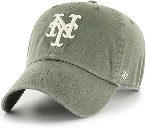Vista 5 de 47 Brand MLB Moss Green Primary Logo Clean Up Adjustable Strap Baseball Cap Hat, Adult One Size Fits All